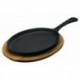 Piatto Fajita Ovale Cm 17X23 Con Supporto Ghisa