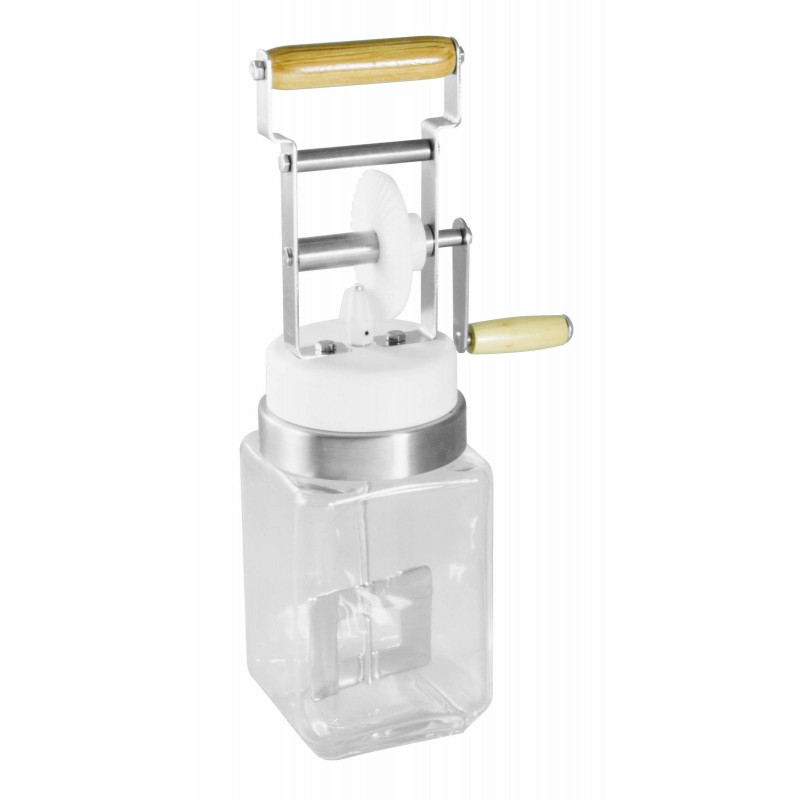 Mantecatore Burro Lt 1,6 Inox Legno Vetro PP Cm 11,5X11,5X40