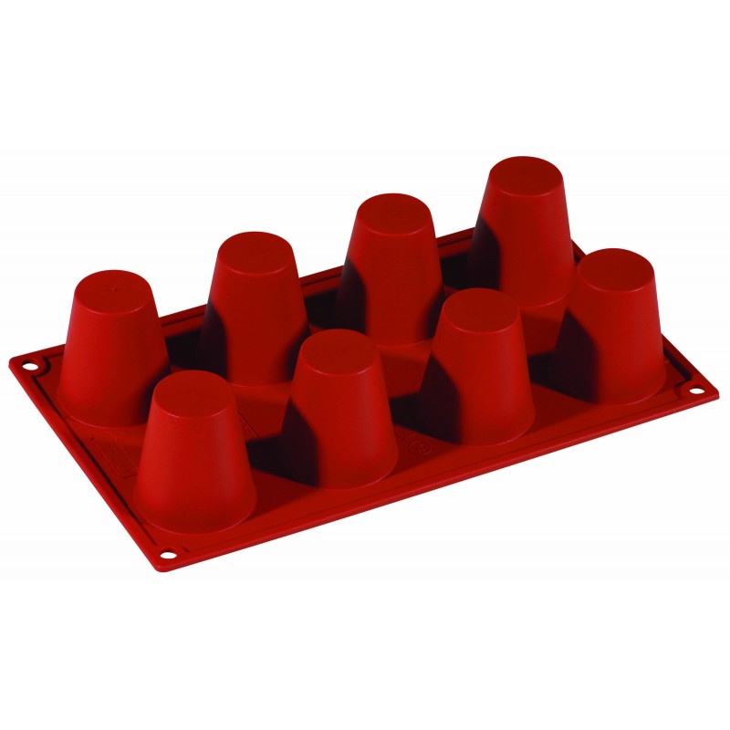 Stampo Babà Grande Silicone Cm 17,5X30 Gn 1/3 Ø Mm 55 H 60 Ml 97 Pz 8