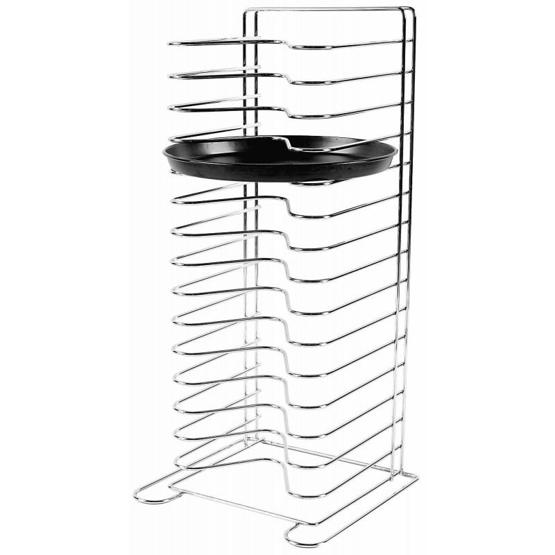 Rastrelliera Per 15 Teglie Pizza Inox Cm 30,5X30,5X70