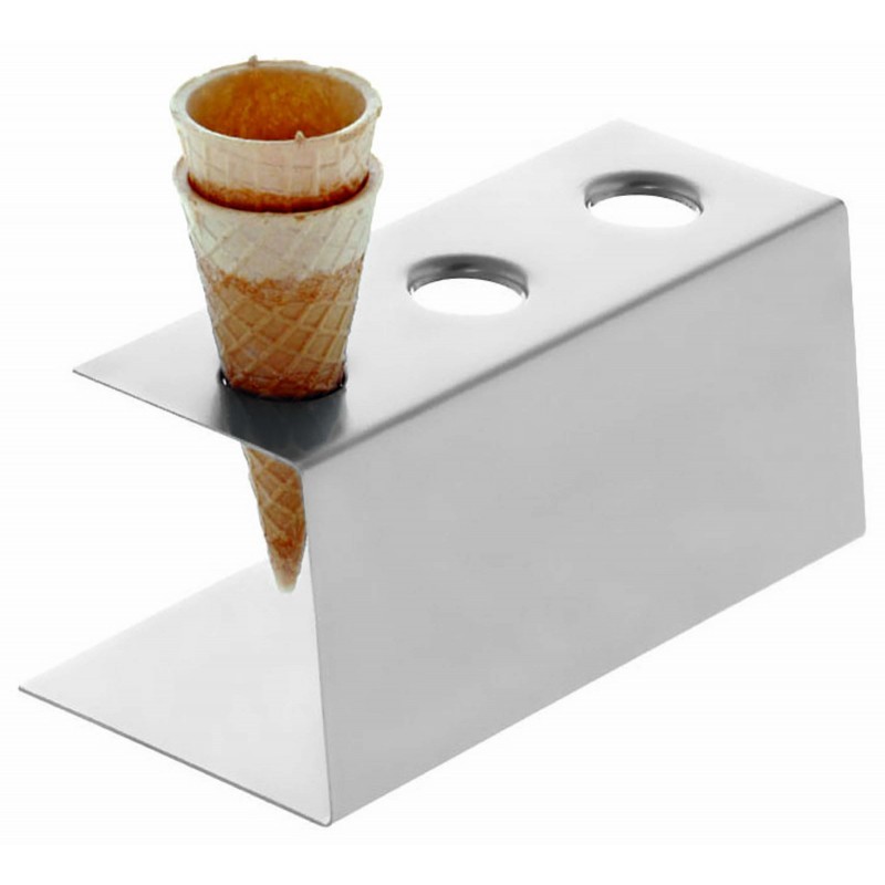 Porta Coni Gelato, 3 Posti Inox