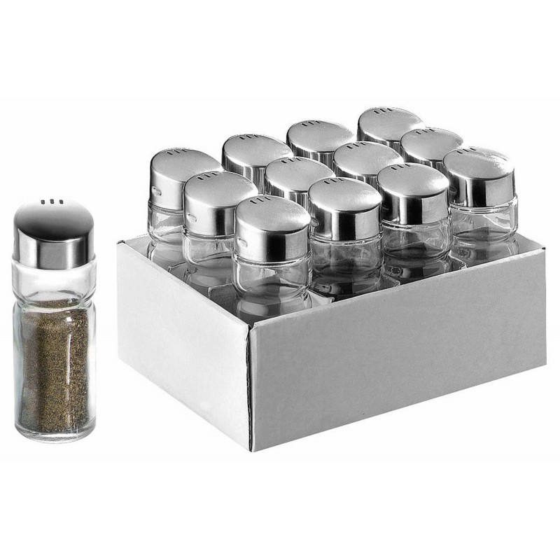 Conf 12 Pz Sale Pepe Ø Cm 3 H 9 Inox Vetro