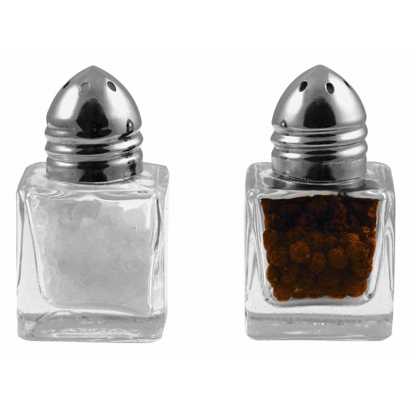 Conf 2 Pz Sale/Pepe Cm 3X3X5 Inox Vetro