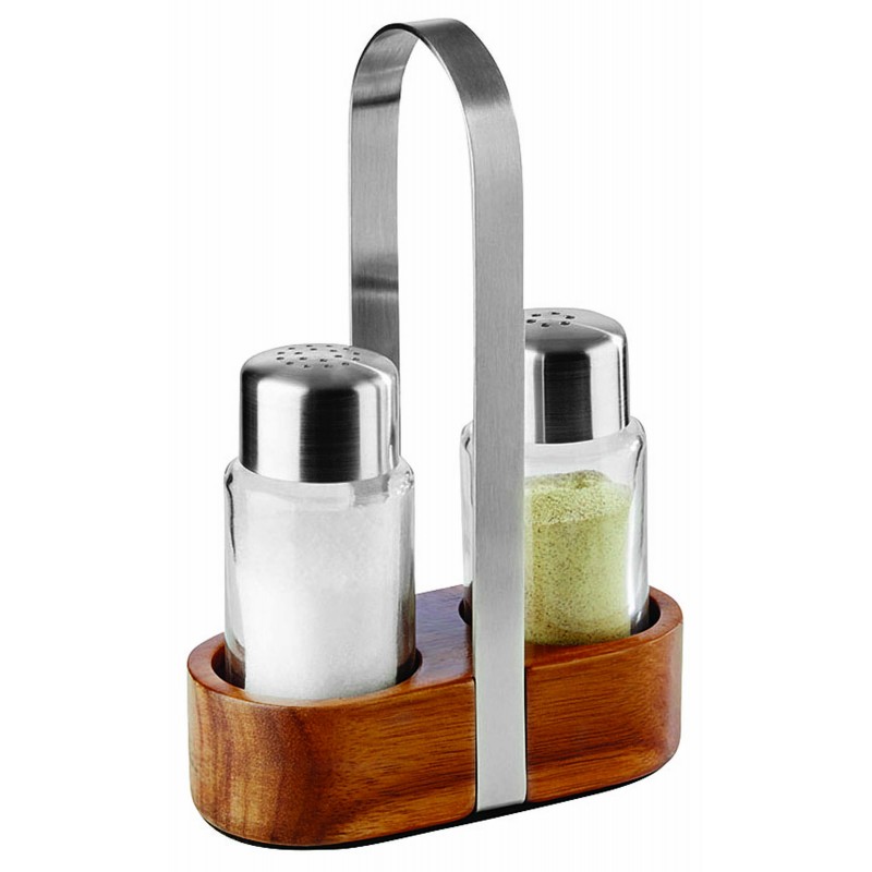 Set Sale E Pepe Cm 11,5X5,5 H 17 Legno Vetro Inox