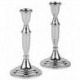 Set 2 Candelieri H Cm 20,5 Inox Argentato