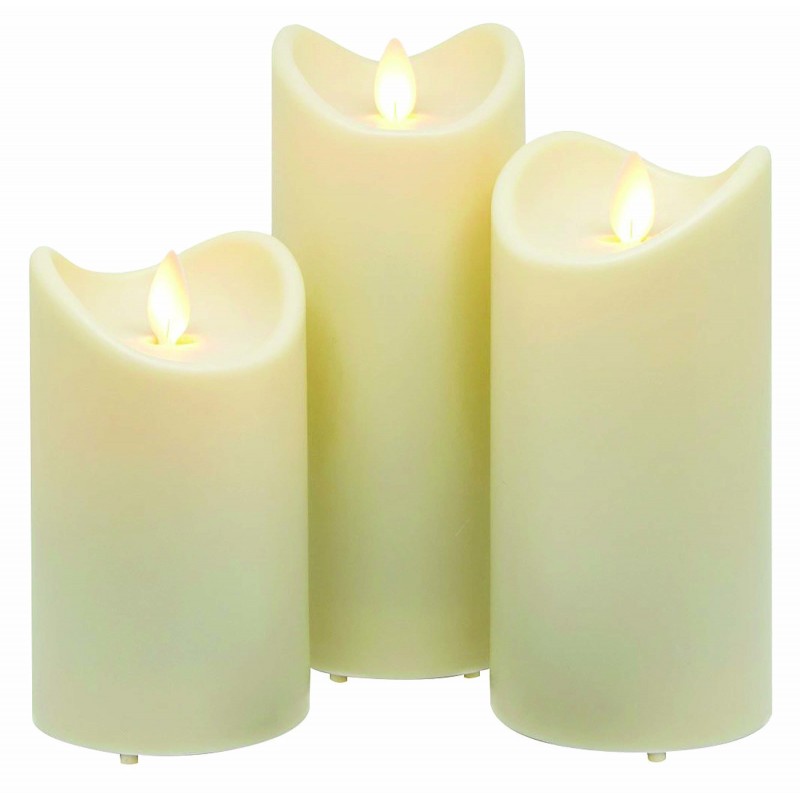 Set 3 Candele, Resina Ø 9 Cm - H 12,5-18-23