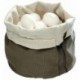 Cesto Rotondo Cm 20 Grigio Tortora Cotone Incl.Cuscino In Noccioli Di Ciliegia